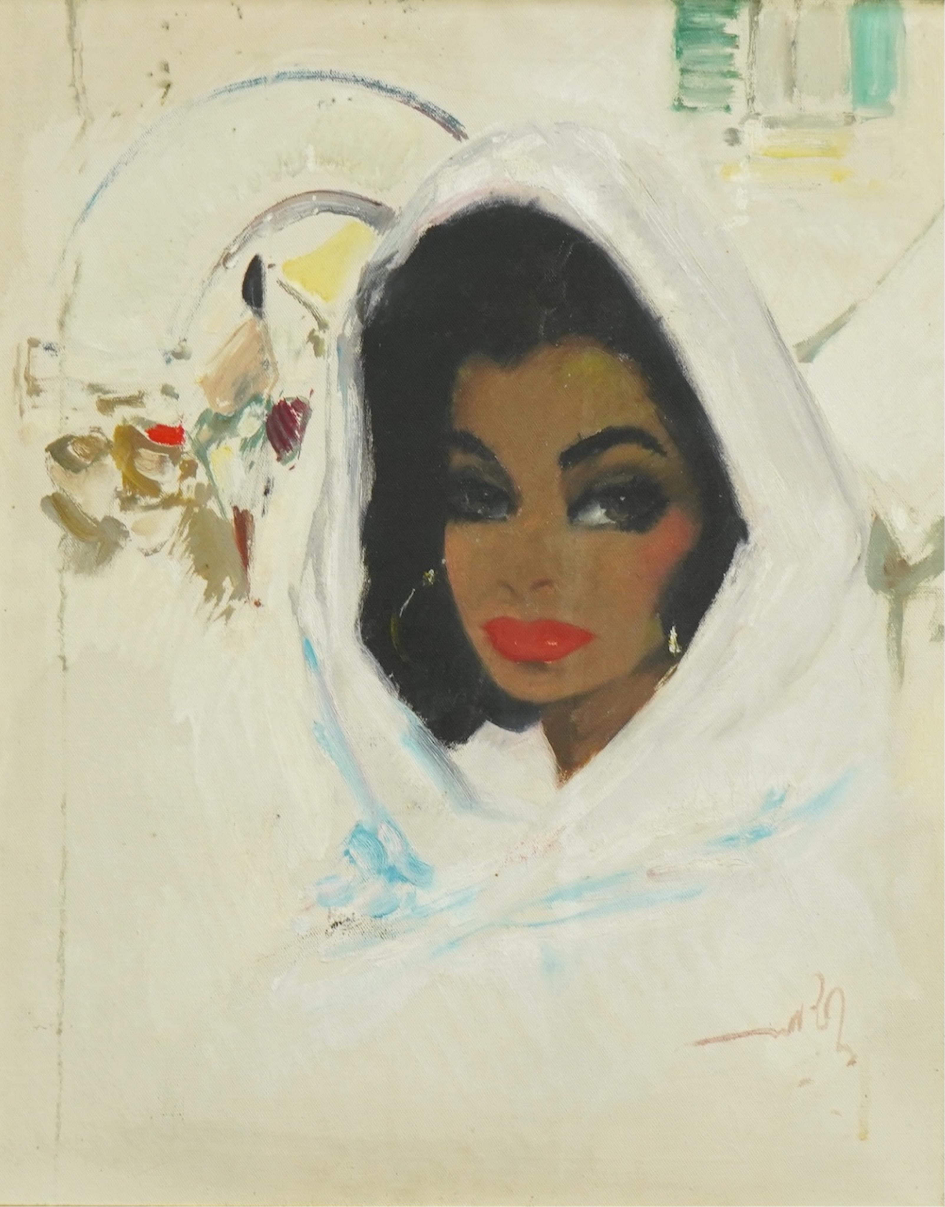 Albert Van den Pol (Dutch, 1912-1981), Study of a Middle Eastern woman, oil on canvas, 49 x 40cm